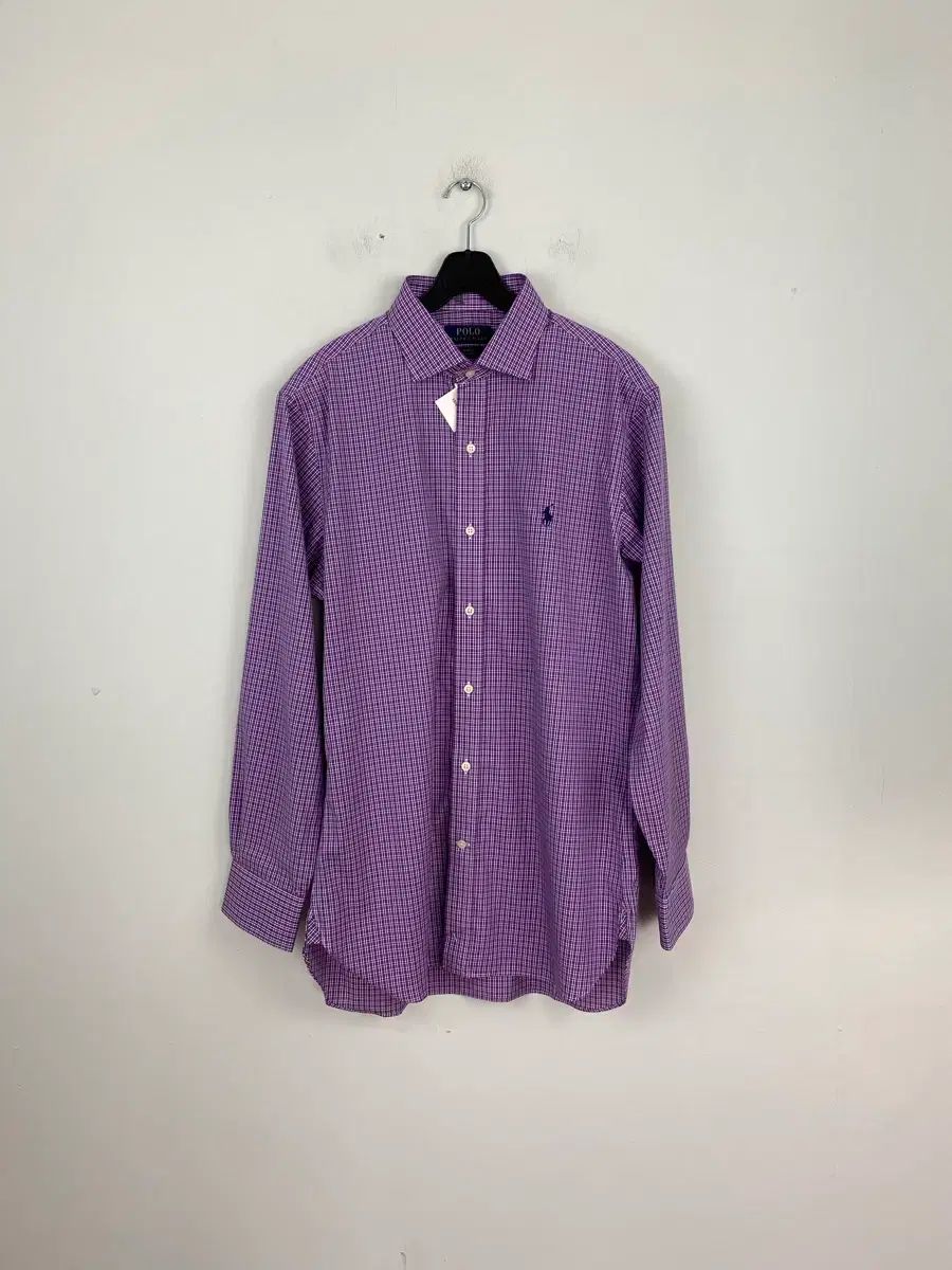 ポロ ラルフローレン スリムフィット パープル チェック シャツ 新品 <293>