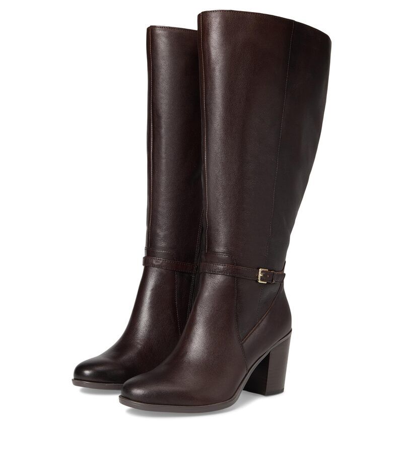 ナチュライザー レディース シューズ ブーツ・レインブーツ Naturalizer Kalina Extra Wide Calf Dark Brown Leather ブラウン
