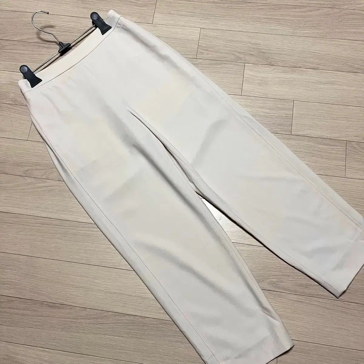 ハンサム LATT by T リー LATT バッグ ウエスト後ろゴム パンツ クリームアイボリースラックスズボン ウエスト後ろゴム 春 夏