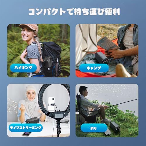 ポータブル電源 AC出力対応 27000mAh 大容量 PD 65W 急速充電対応 車中泊 緊急・災害時バックアップ用電源 MacBook/ノートパソコン (P500-black)/ ba05de63