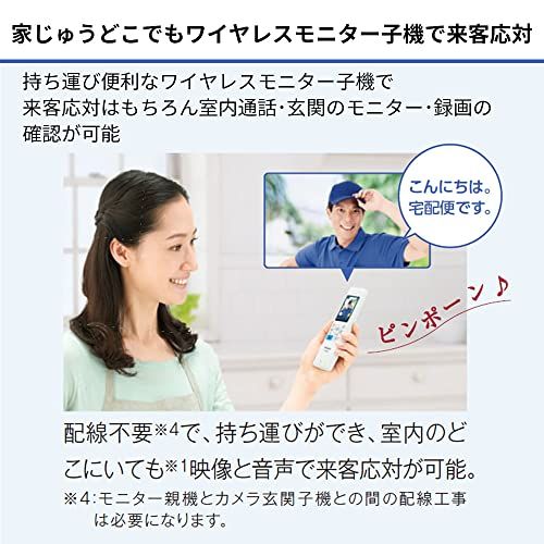パナソニック テレビドアホン どこでもドアホン 自動録画機能 モニター 3.5型カラー液晶 玄関子機 露出型 LEDライト ワイヤレスモニター子機 約2.2型カラー液晶 VL-SWE210KLA/ 6c5012d6