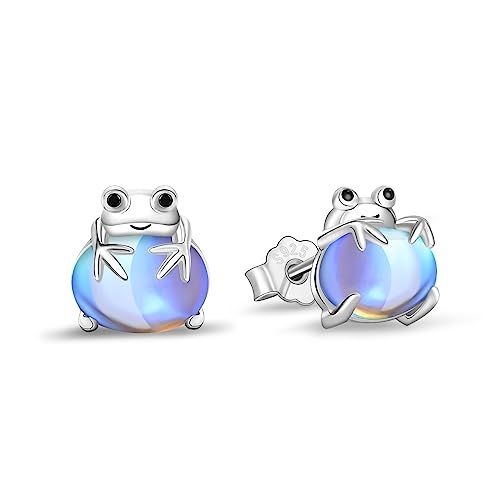 アニマル ピアス レディース ムーンストーン シルバー925 金属アレルギー対応 スタッドピアス 可愛い カエル キツネ パンダ ハリネズミ フクロウ ハムスター ウサギ 猫 鳥 牛 イルカ ユニコーン 月長石 動物 女の子 プラチナ仕上げ 6cd03ff8