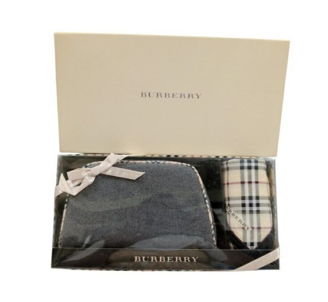 未使用 バーバリー ポーチ ハンカチ セット キャンバス チェック レディース BURBERRY ギフト プレゼント