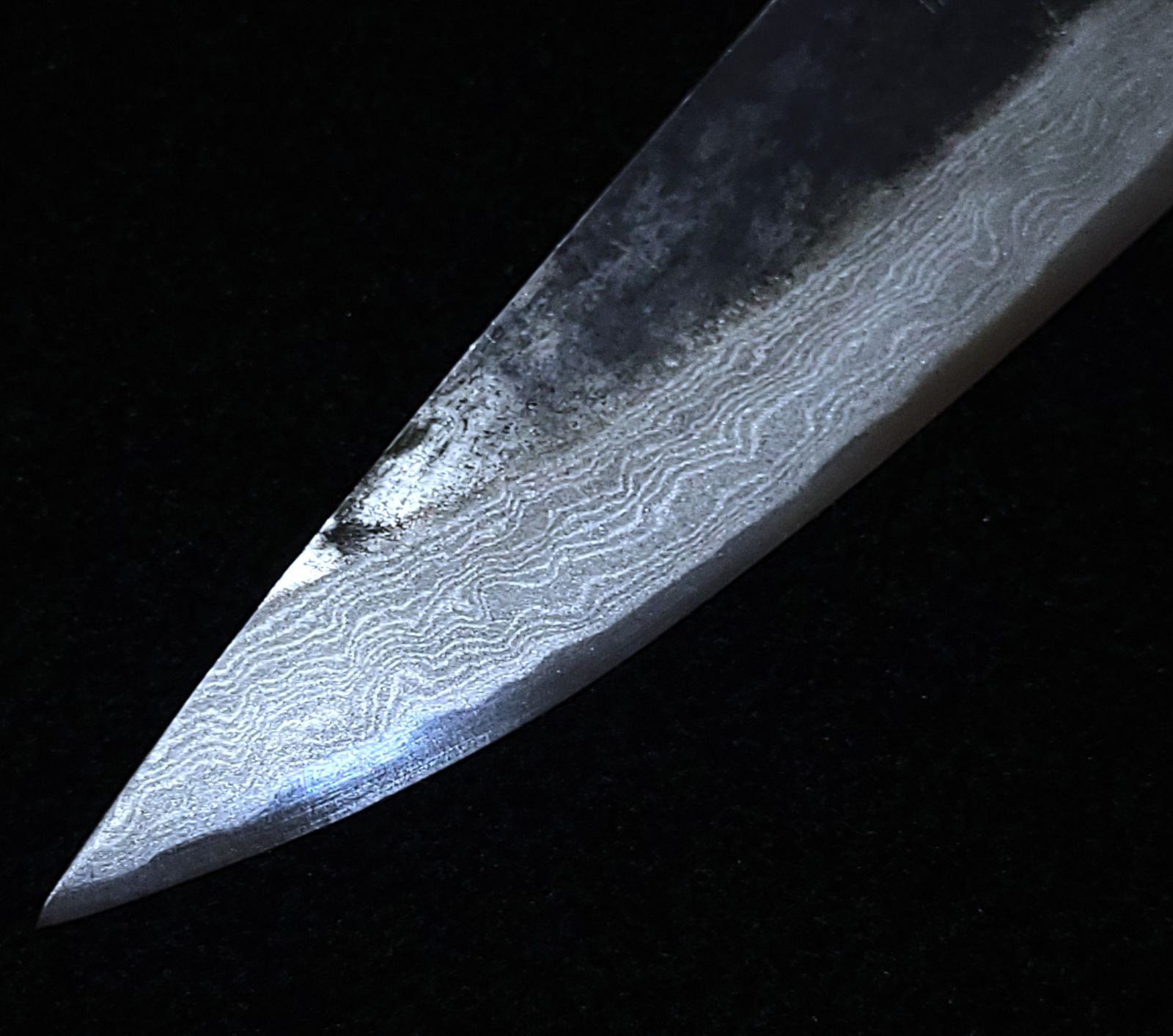 Jin様専用】青紙2号 黒打ダマスカス 牛刀包丁 220㎜ G9404 焼栗柄 1点