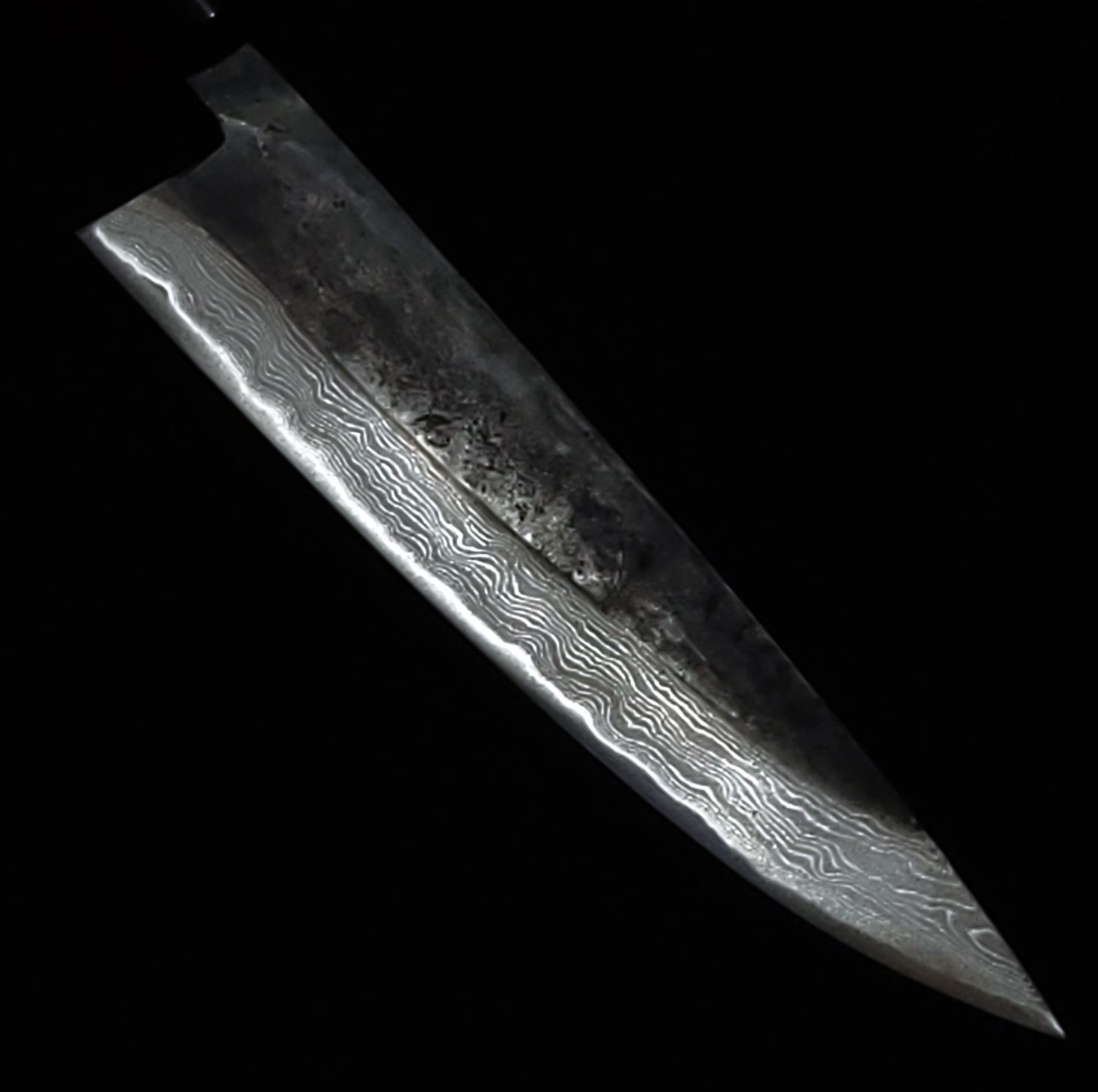 Jin様専用】青紙2号 黒打ダマスカス 牛刀包丁 220㎜ G9404 焼栗柄 1点