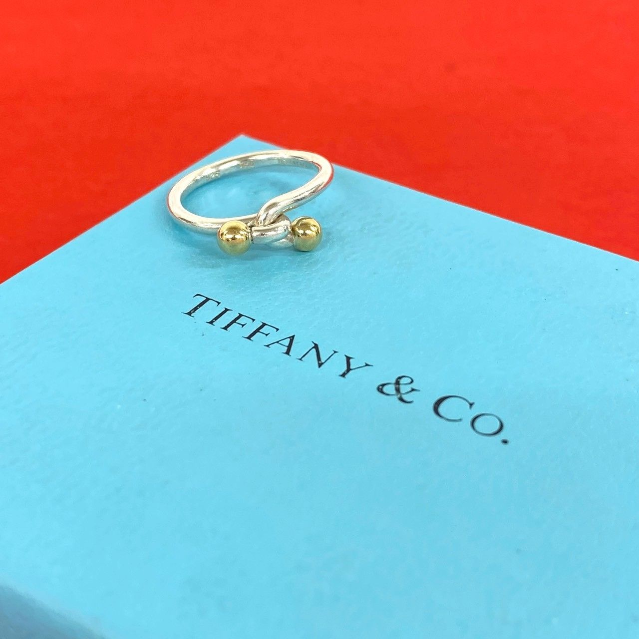 極 美品 TIFFANY&Co. ティファニー ダブル フック＆アイ リング