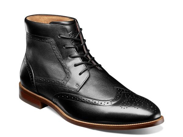 フローシャイム メンズ シューズ ブーツ・レインブーツ ウィングチップ ブーツ Florsheim Rucci Wingtip Boot Black ブラック