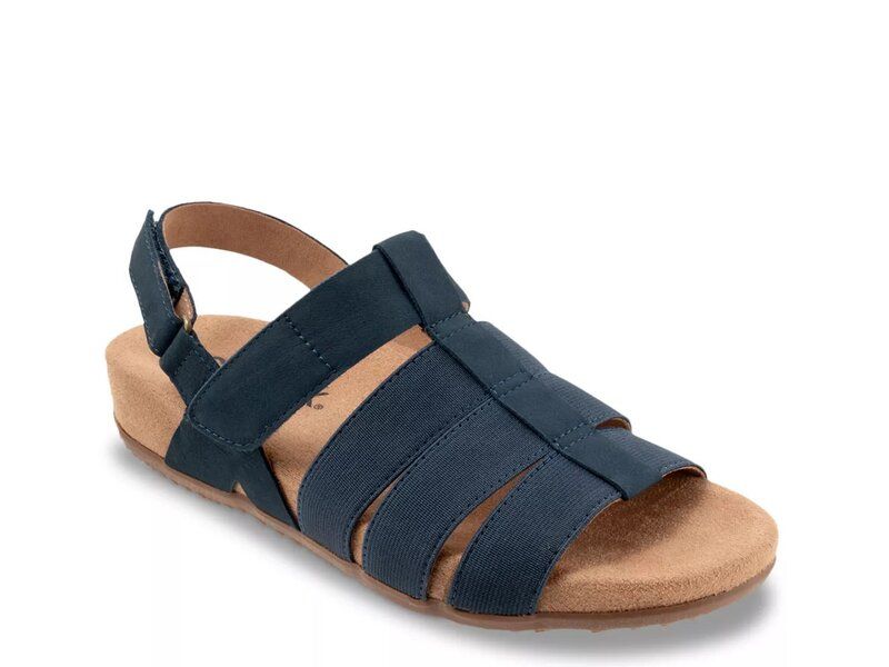 ソフトウォーク レディース シューズ サンダル Softwalk Burnaby Sandal Navy Nubuck Leather ネイビー