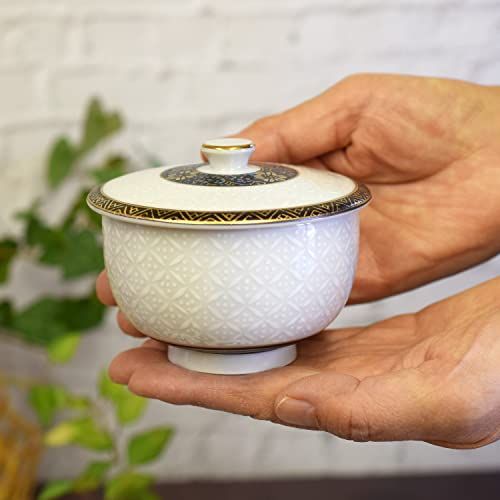 和座の蔵 おしゃれ 湯呑み茶碗 九谷焼 蓋付 湯呑み 5客 セット 白七宝 陶器 高級 ブランド 来客用 和食器 日本製 新築祝い 開店祝い 結婚祝い プレゼント ギフト送料無料 b8063967