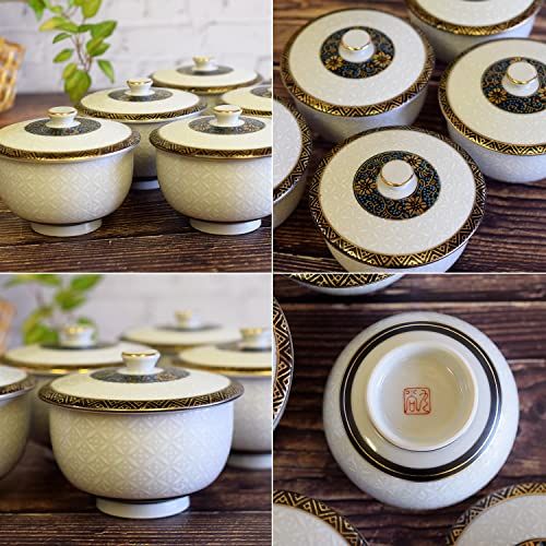 和座の蔵 おしゃれ 湯呑み茶碗 九谷焼 蓋付 湯呑み 5客 セット 白七宝 陶器 高級 ブランド 来客用 和食器 日本製 新築祝い 開店祝い 結婚祝い プレゼント ギフト送料無料 b8063967