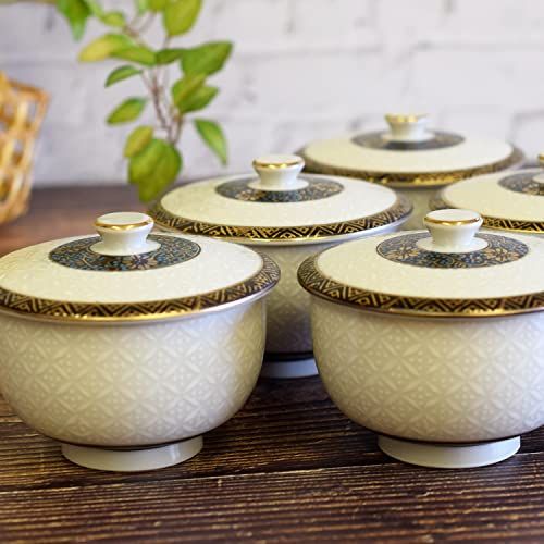 和座の蔵 おしゃれ 湯呑み茶碗 九谷焼 蓋付 湯呑み 5客 セット 白七宝 陶器 高級 ブランド 来客用 和食器 日本製 新築祝い 開店祝い 結婚祝い プレゼント ギフト送料無料 b8063967