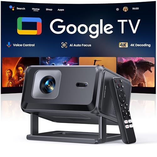 Google TV・AI搭載&プロジェクター 天井投影 家庭用【Netflix対応・YouTube・Prime Video 10,000+アプリ】4K対応1080P 短焦点プロジェクター［オートフォーカス＆自動台形補正］WIFI6&Bluet 78eab47d