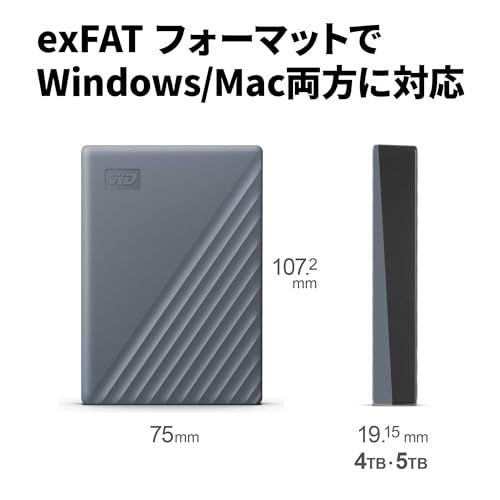 ウエスタンデジタル(Western Digital) WD ポータブルHDD 4TB USB3.0 グレー My Passport USB-C USB-C&USB-A両対応 暗号化 パスワード保護 外付けハードディスク / メーカー3年保証 3bd45092 ウエスタンデジタル(Western Digital) WD ポータブルHDD 4TB USB3.0 グレー My Passport USB-C USB-C&USB-A両対応 暗号化 パスワード保護 外付けハードディスク / メーカー3年保証 3bd45092