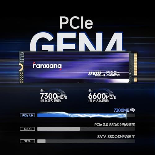 fanxiang S880 M.2 SSD 2TB NVMe 2280 最大7300MB/s PCIe Gen4.0x4 64Gb/s M.2 SSD PS5動作確認済 3D NAND TLC 内蔵SSD SLCキャッシュ グラフェン素材 放 0b71cf84