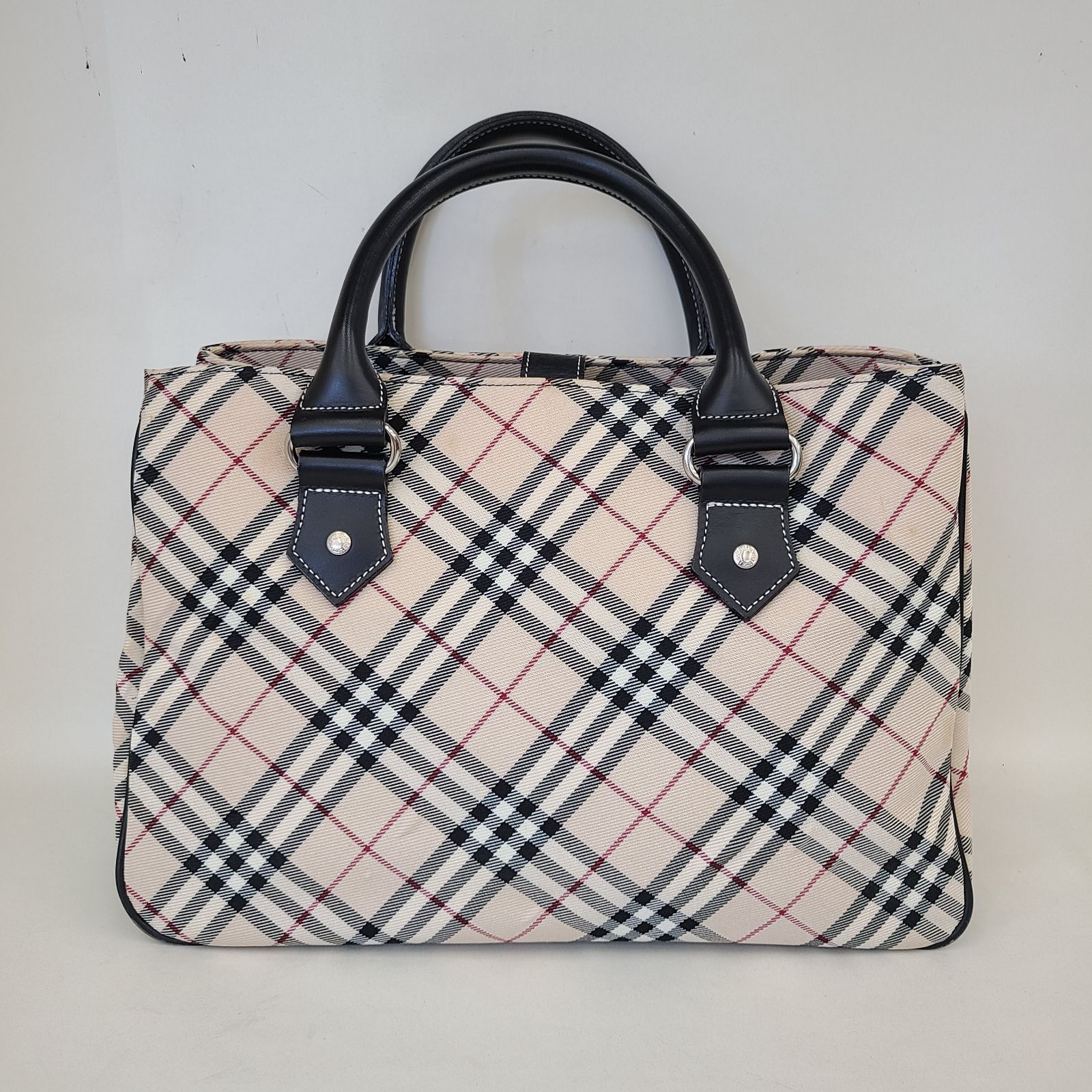 【美品】BURBERRY BLUE LABEL バーバリーブルーレーベル ノバチェック ハンドバッグ ナイロン レザー