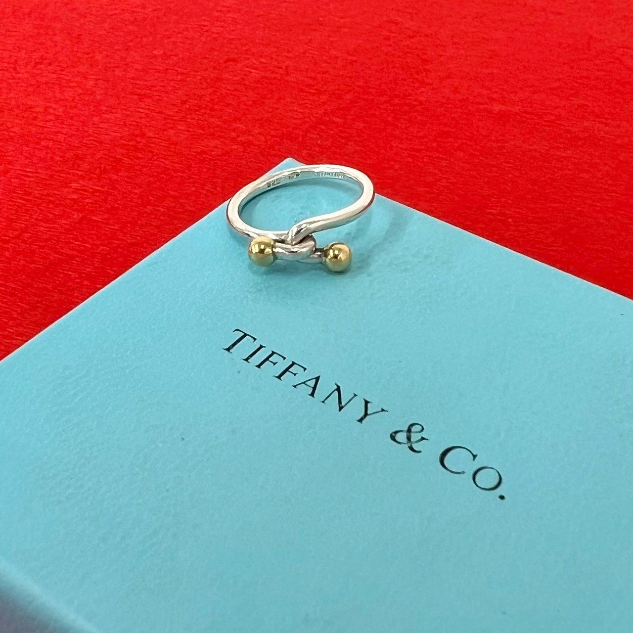 極 美品 TIFFANY&Co. ティファニー ヴィンテージ フック＆アイ リング