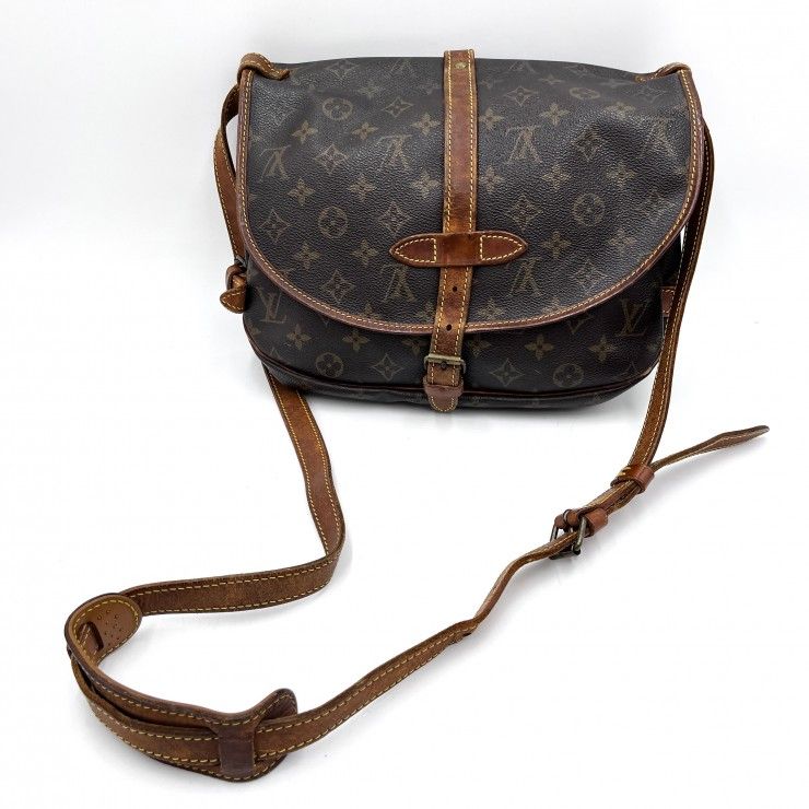 LOUIS VUITTON（ルイヴィトン）ソミュール30 ヴィンテージ ショルダーバッグ モノグラムキャンバス ブラウン レディース M42256【中古】