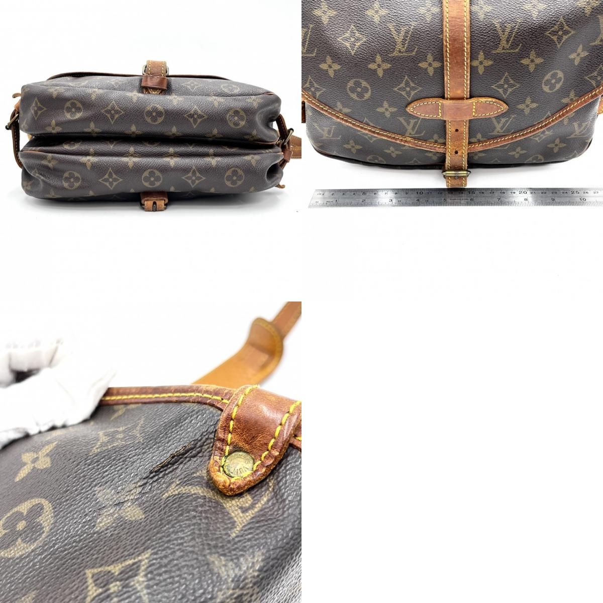 LOUIS VUITTON（ルイヴィトン）ソミュール30 ヴィンテージ ショルダーバッグ モノグラムキャンバス ブラウン レディース M42256【中古】