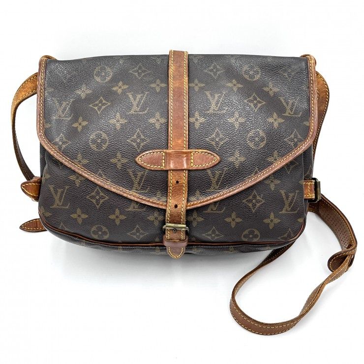 LOUIS VUITTON（ルイヴィトン）ソミュール30 ヴィンテージ ショルダーバッグ モノグラムキャンバス ブラウン レディース M42256【中古】
