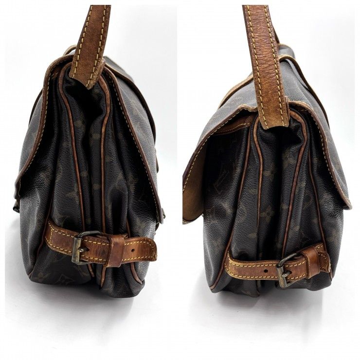 LOUIS VUITTON（ルイヴィトン）ソミュール30 ヴィンテージ ショルダーバッグ モノグラムキャンバス ブラウン レディース M42256【中古】