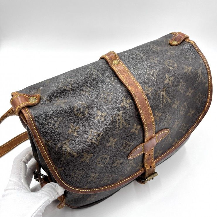 LOUIS VUITTON（ルイヴィトン）ソミュール30 ヴィンテージ ショルダーバッグ モノグラムキャンバス ブラウン レディース M42256【中古】