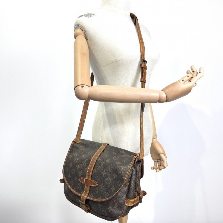 LOUIS VUITTON（ルイヴィトン）ソミュール30 ヴィンテージ ショルダーバッグ モノグラムキャンバス ブラウン レディース M42256【中古】