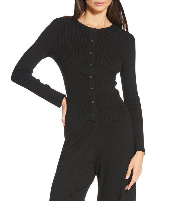 ジャンビニ レディース アウター ニット・セーター クルーネック カーディガン Gianni Bini Diane Long Sleeve Crew Neck Coordinating Cardiga