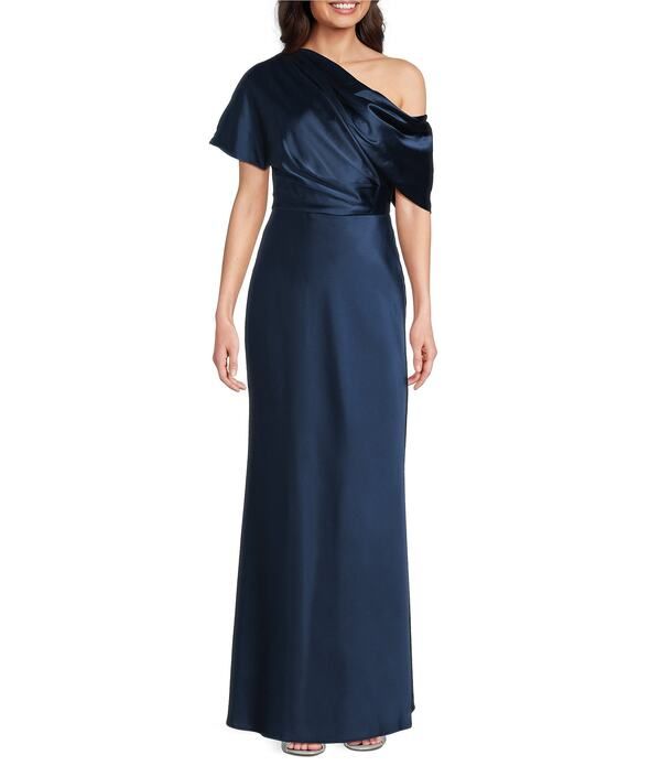 アレックスマリー レディース トップス ワンピース プチ サテン マキシ Alex Marie Petite Size Nancy Satin One Shoulder Short Sleeve Ma