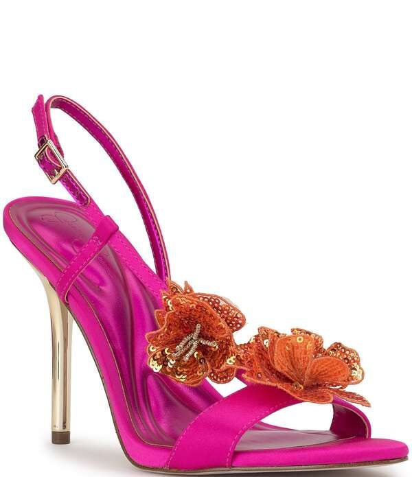 ジェシカシンプソン レディース シューズ サンダル フラワー柄 フラワー Jessica Simpsonivory 3D Floral Embellishedressandals Bright Fuc
