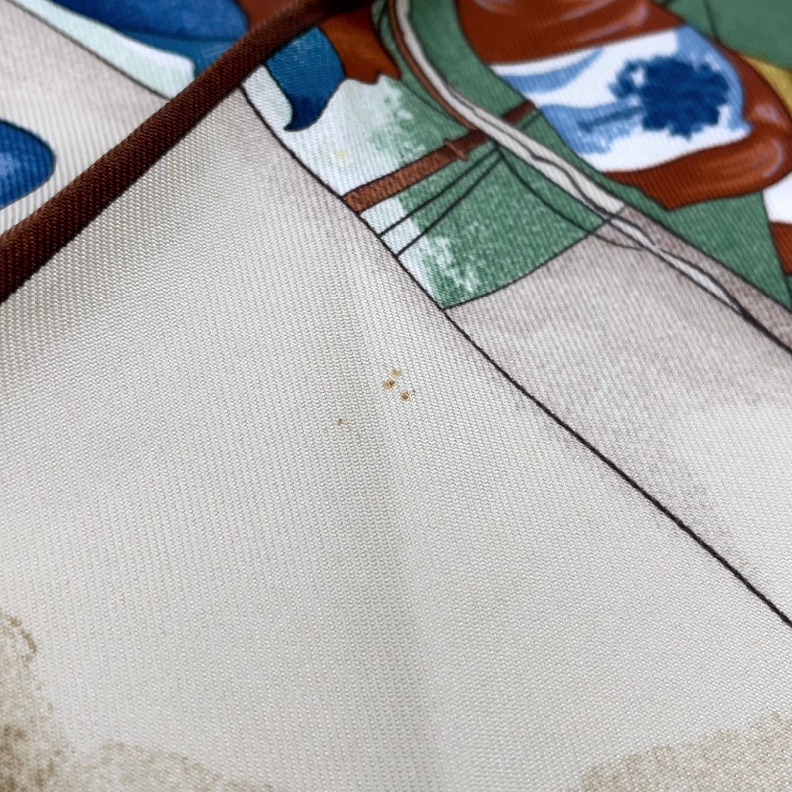 【新着】HERMES カレ90 Vive le vent 風よ吹け シルク ベージュ スカーフ
