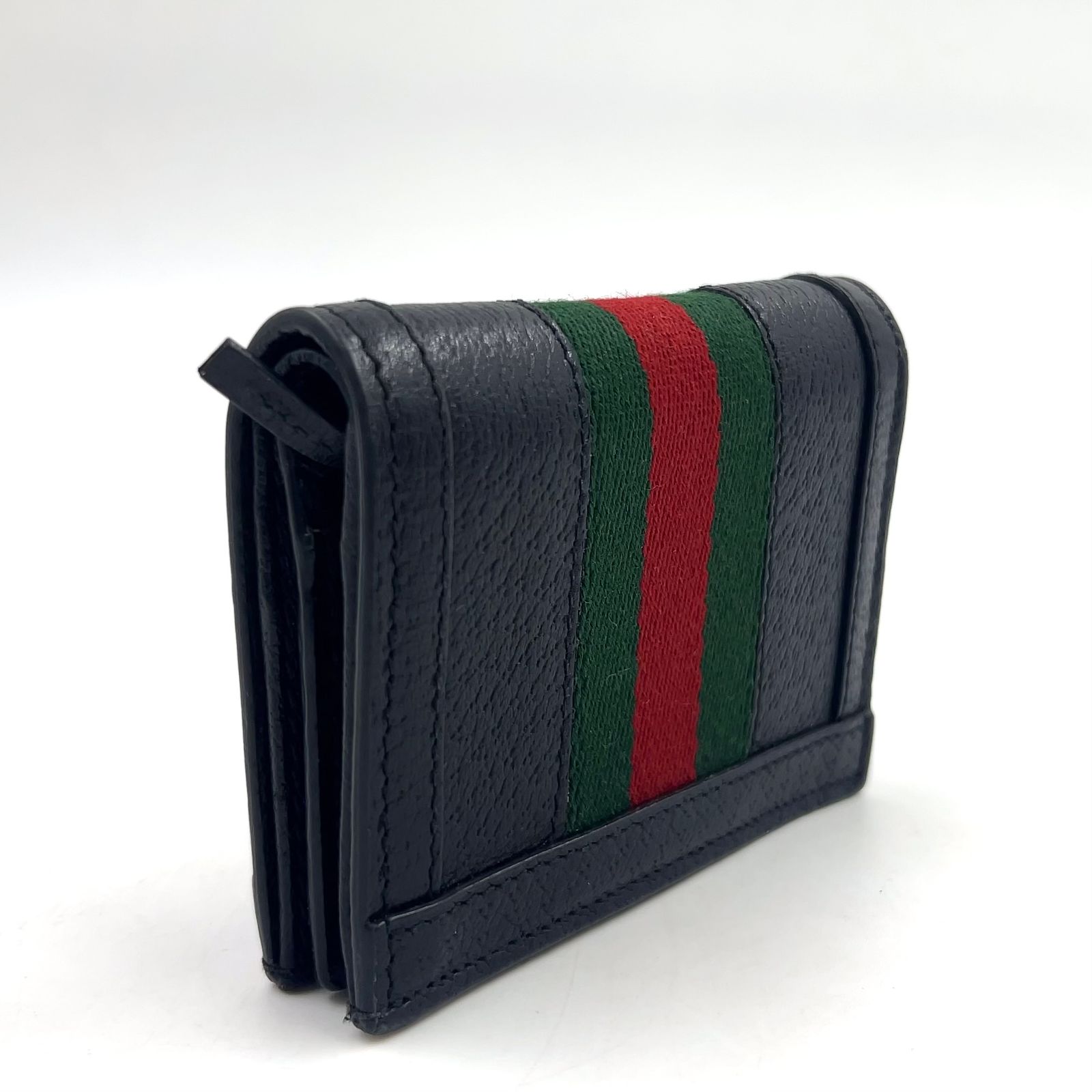 新着】GUCCI オフィディア GGスプリーム 二つ折り財布 レザー ブラック 