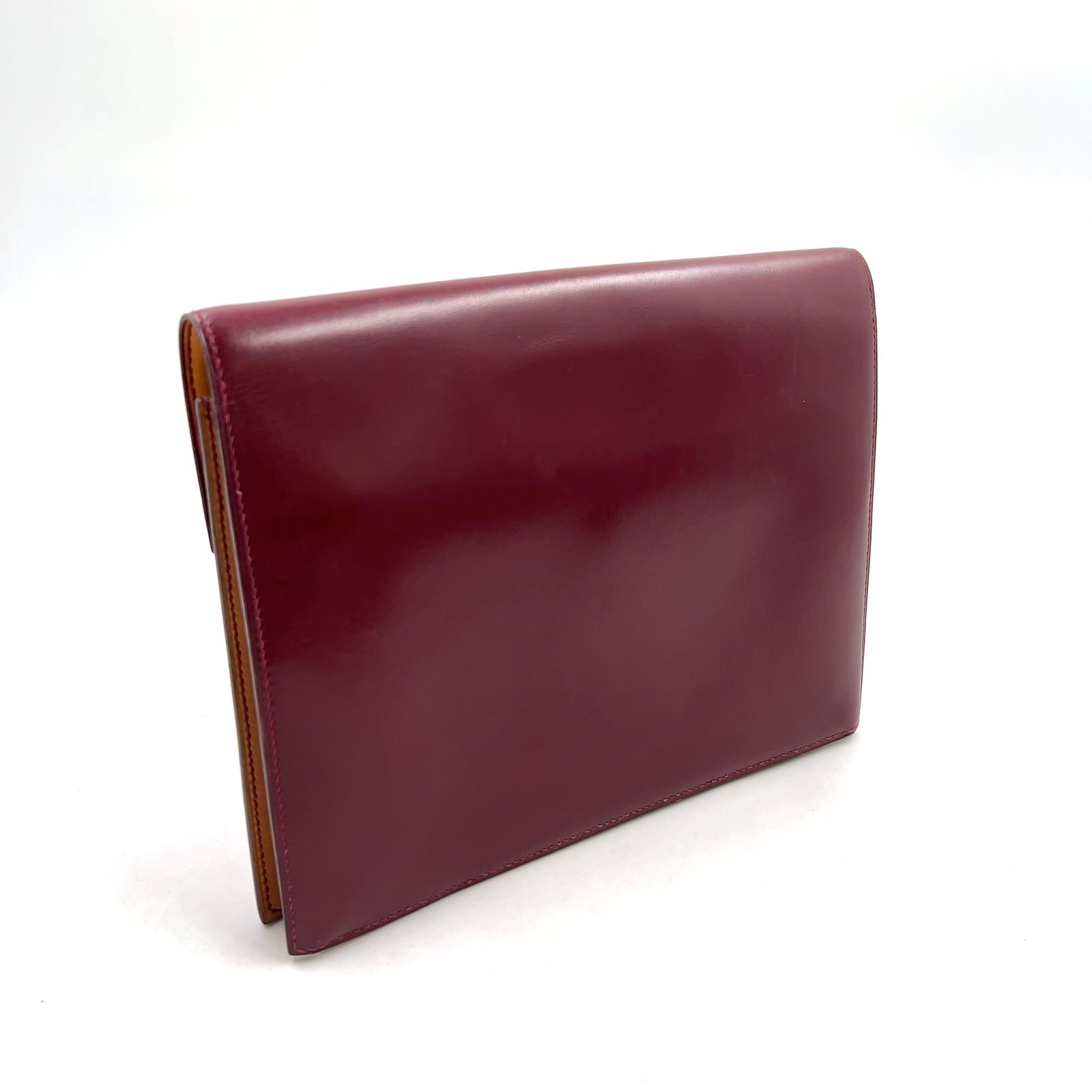 新着】HERMES ファコ 〇M刻印 ボックスカーフ ベージュ、ボルドー 