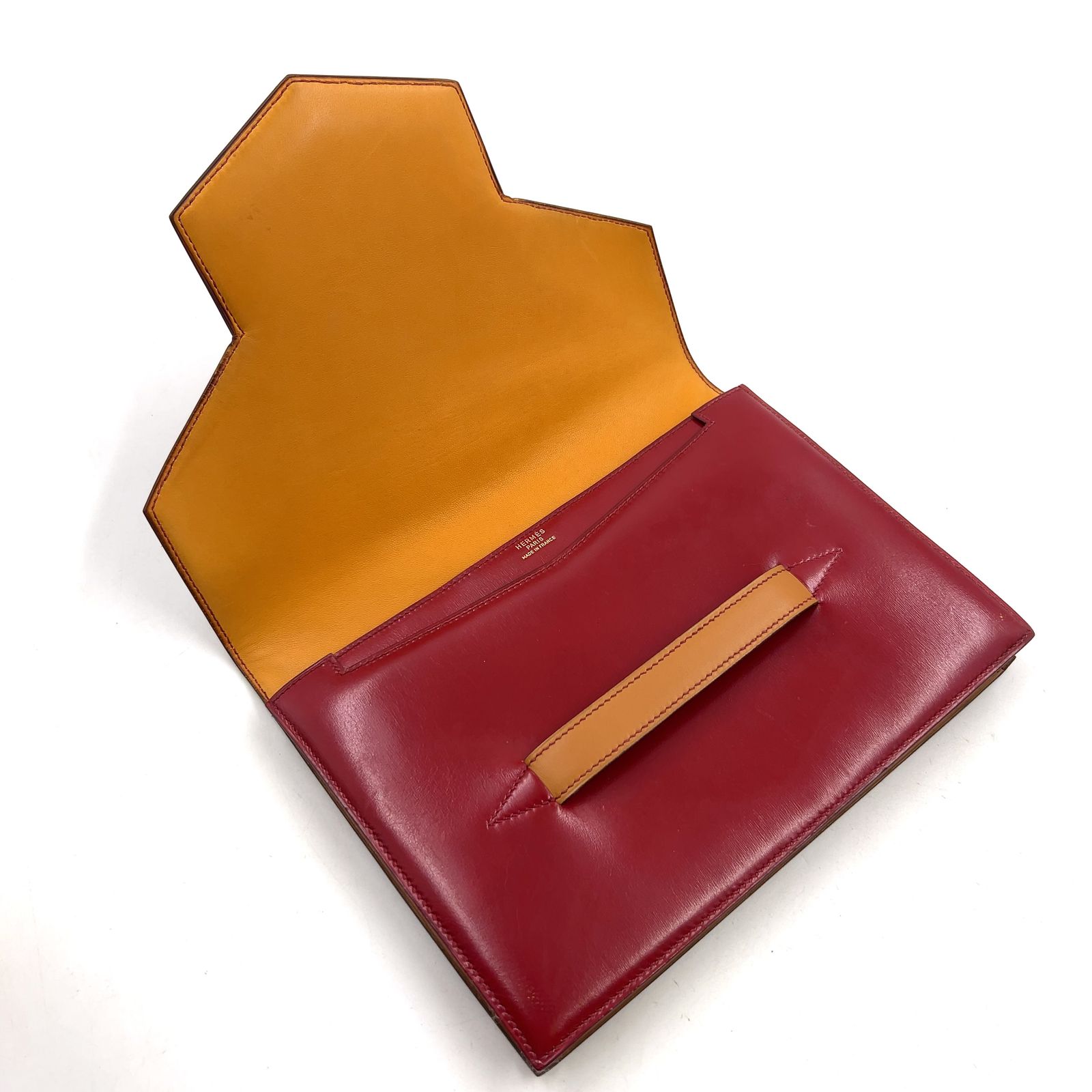 新着】HERMES ファコ 〇M刻印 ボックスカーフ ベージュ、ボルドー 