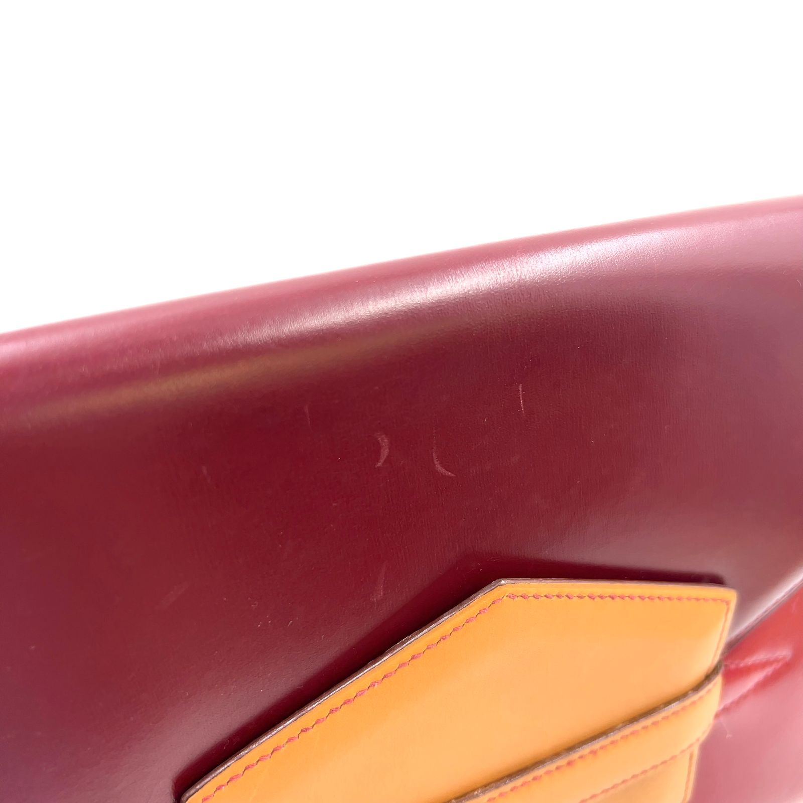 新着】HERMES ファコ 〇M刻印 ボックスカーフ ベージュ、ボルドー 