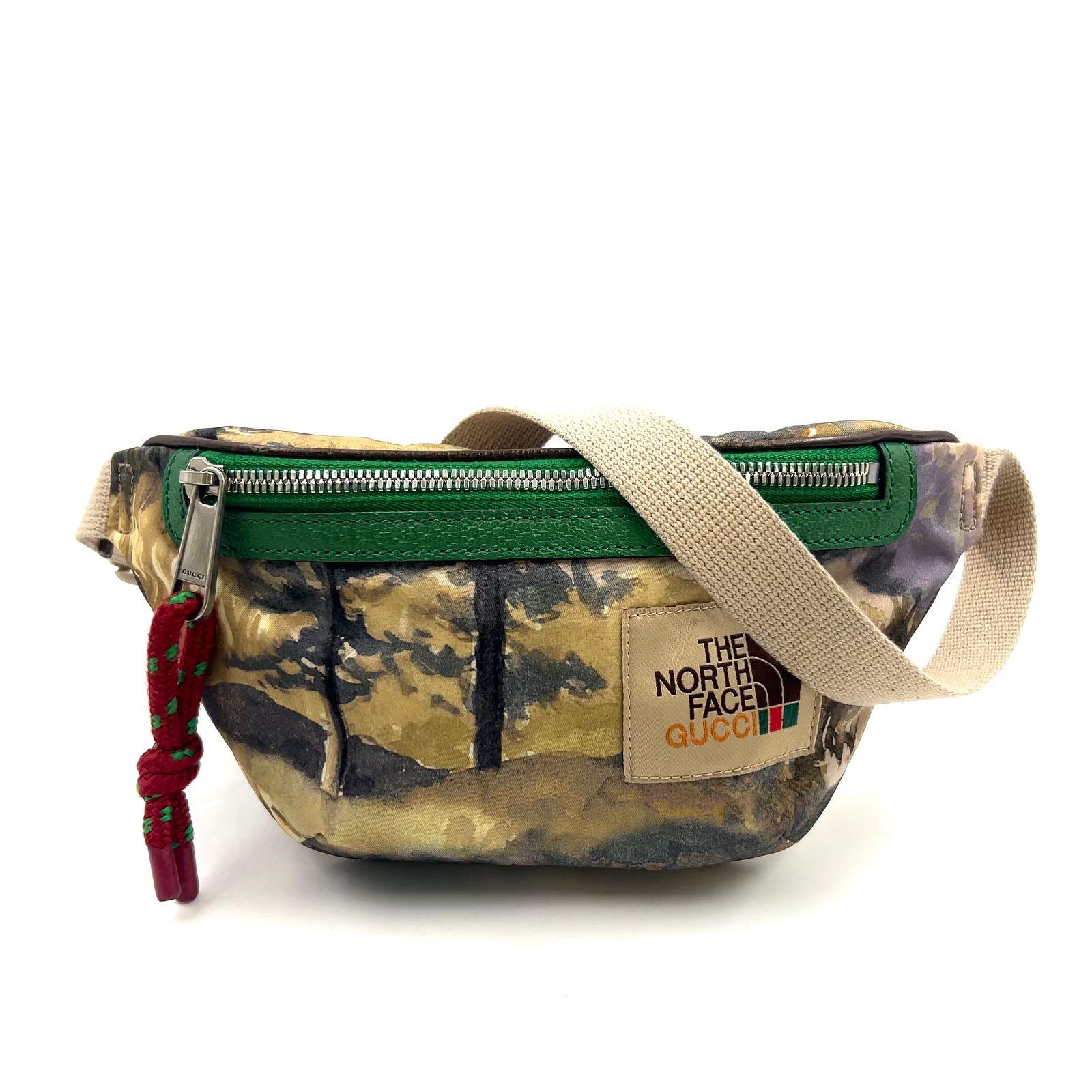 新着】GUCCI GUCCI × THE NORTH FACE レザー、ナイロン グリーン