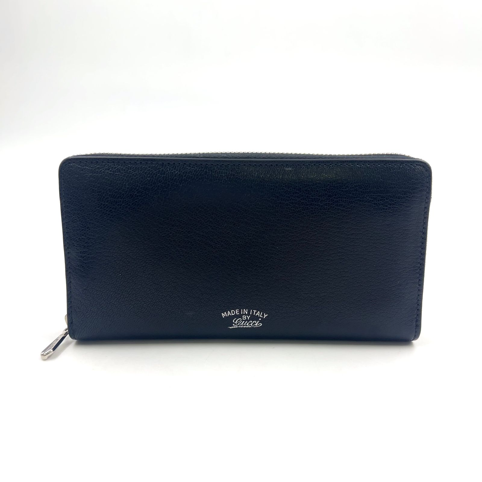 【新着】GUCCI リラ ジップアラウンド レザー ブラック 財布 シルバー 867318