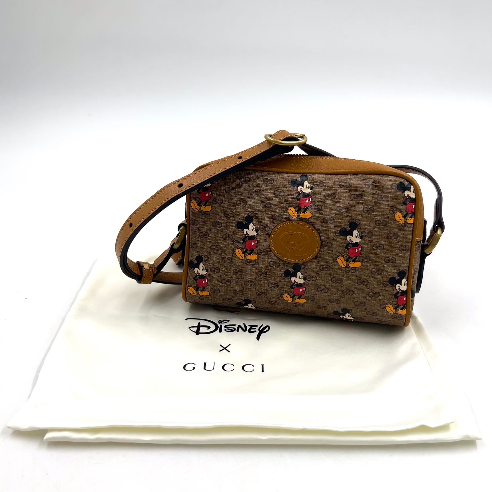 新着】GUCCI GUCCI × DISNEY マイクロGG レザー、PVC ブラウン