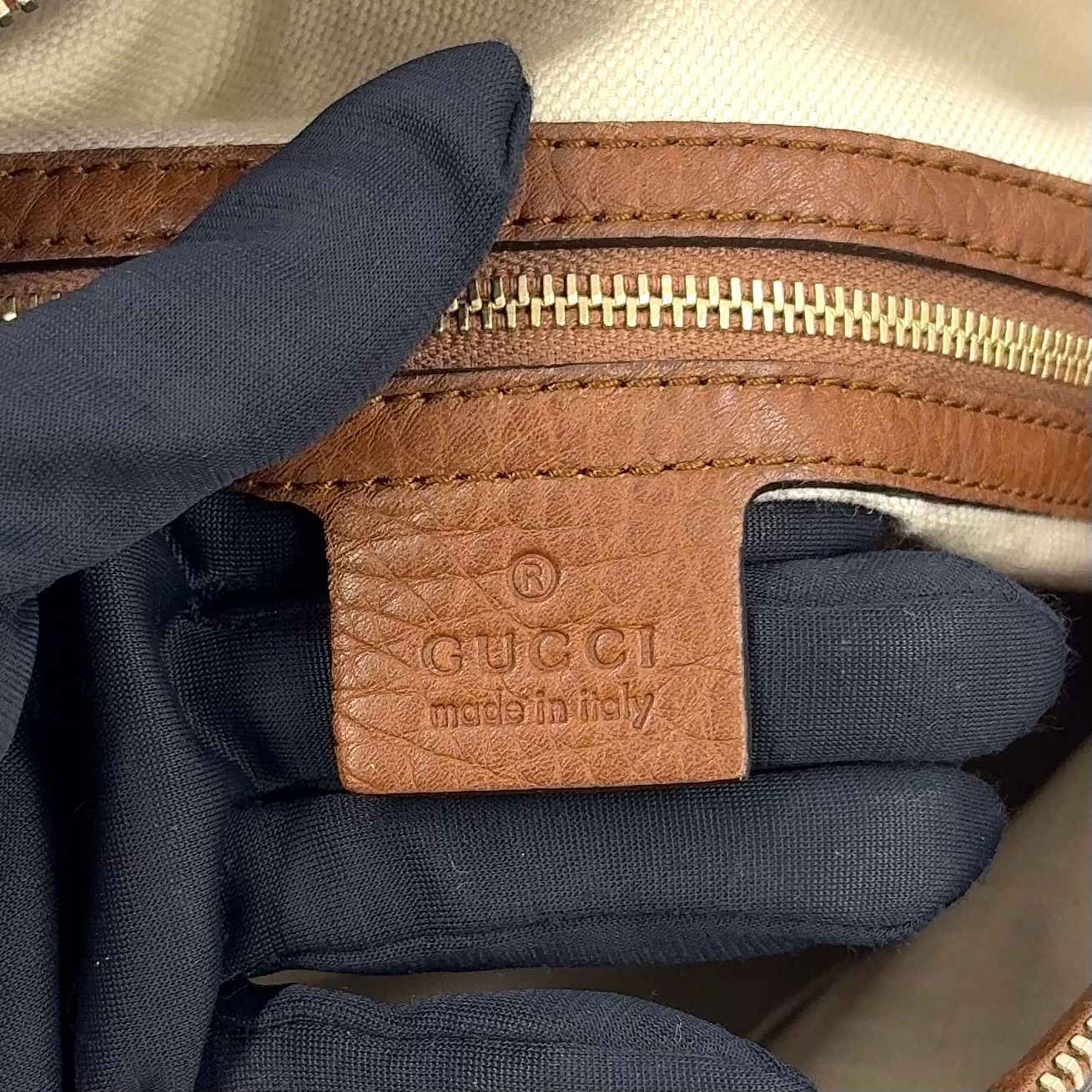 新着】GUCCI ベラ バンブータッセル レザー、キャンバス ベージュ