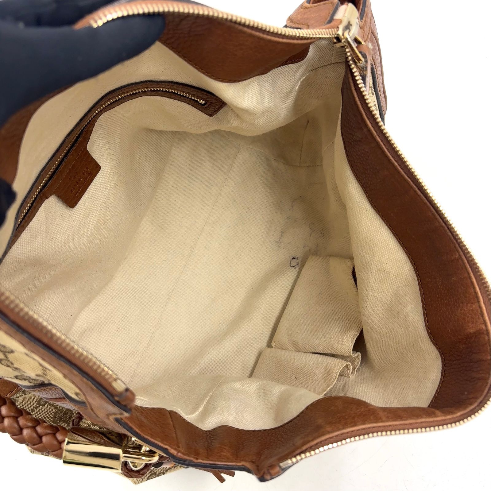 新着】GUCCI ベラ バンブータッセル レザー、キャンバス ベージュ