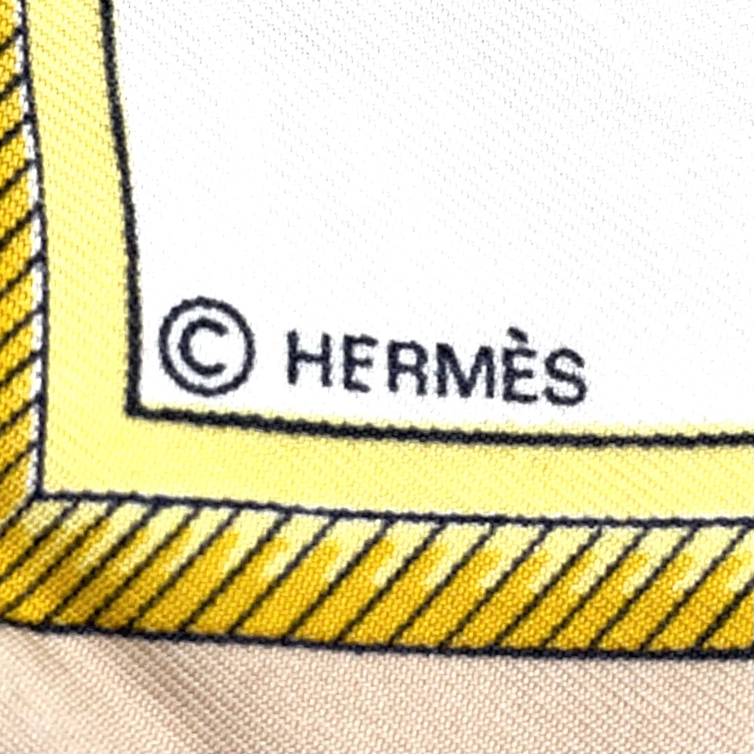 【新着】HERMES カレ90 LES VOITURES A TRANSFORMATION 折リタタミ式幌馬車 シルク ベージュ スカーフ