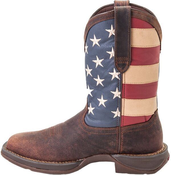 ドゥランゴ メンズ シューズ ブーツ・レインブーツ Durango Mens American Flag PullOn Western Work Boots Brown Union Flag ブラウン