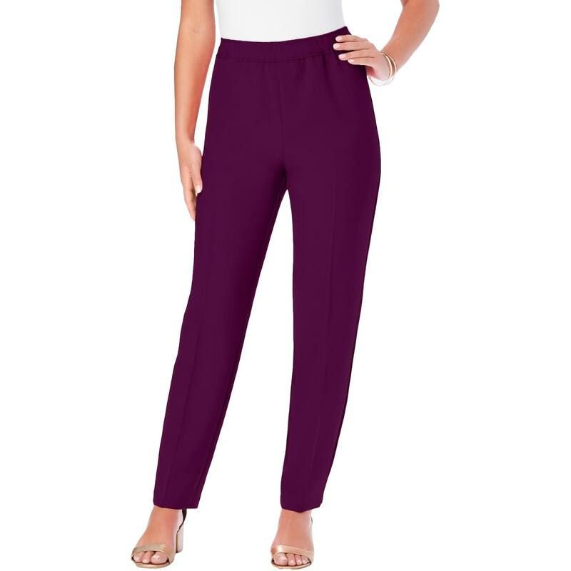 ロアマンズ レディース ボトムス カジュアルパンツ プラスサイズ Roamans Womens Plusize Classic Bend Over Pant Dark Berry