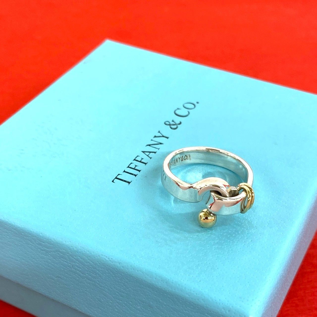 極 美品 TIFFANY&Co. ティファニー ヴィンテージ フック＆アイ リング