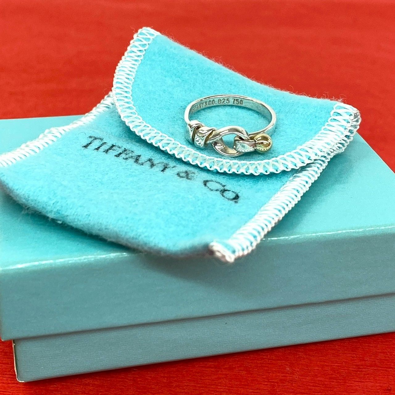 極 美品 箱 袋付き TIFFANY&Co. ティファニー フック＆アイ リング