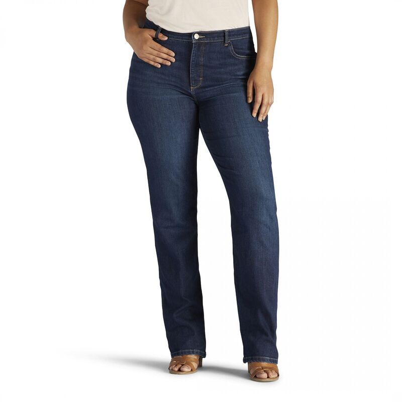 リー レディース ボトムス デニムパンツ プラスサイズ ジーンズ Plusize LeeR Instantly SlimstraightLeg Jeans Ellis