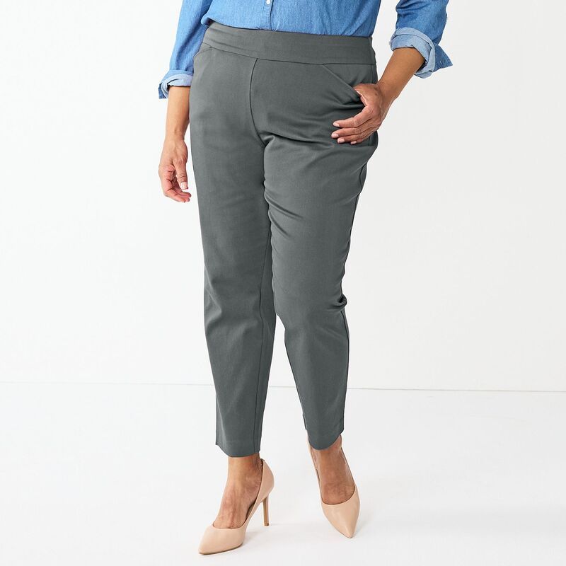クロフト＆バロー レディース ボトムス カジュアルパンツ プラスサイズ Plusize Croft Barrow Effortlesstretch PullOn StraightLeg Pants F