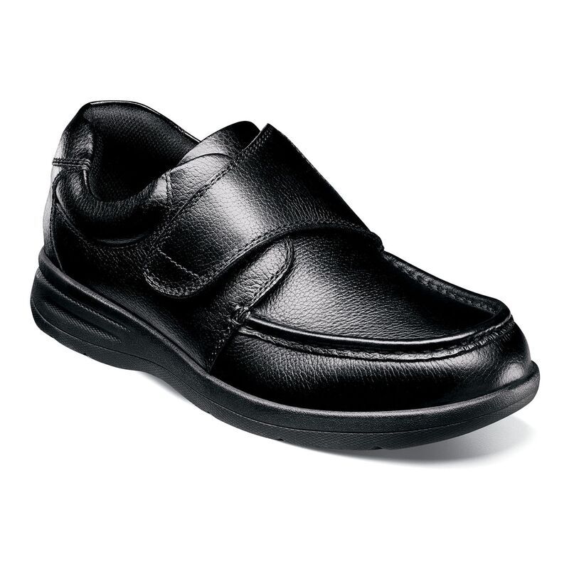 ノンブッシュ メンズ シューズ スリッポン・ローファー Nunn BushR Cam Strap Mens Moc Toe Casual Shoe Black Tumbled ブラック