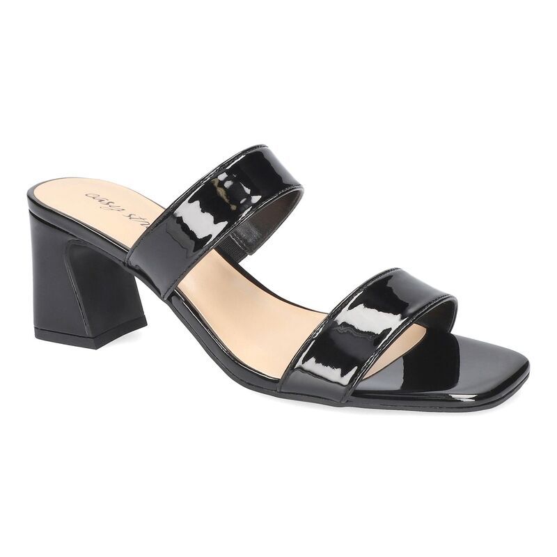 イージーストリート レディース シューズ サンダル ヒール Easy Street Clovelle Womensquare Toe Block Heel Sandals Black Paten ブラ