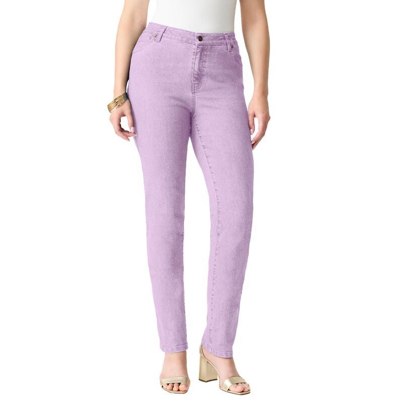 ロアマンズ レディース ボトムス デニムパンツ プラスサイズ プチ Roamans Womens Plusize Petite Invisible Stretch Iconic StraightLeg