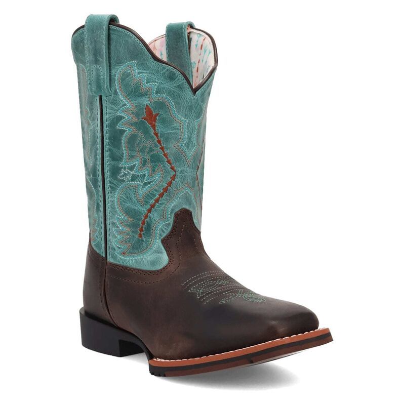 ダンポスト レディース シューズ ブーツ・レインブーツ レザー Dan Post Salina Girls Leather Boots Chocolate Turquoise ターコイズ